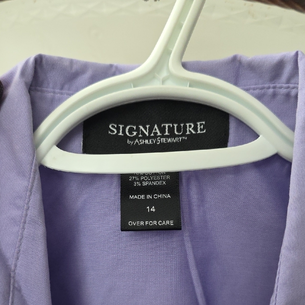 Ashley Stewart Lavender Sleeveless Ruffle Blouse - Picture 2 of 8